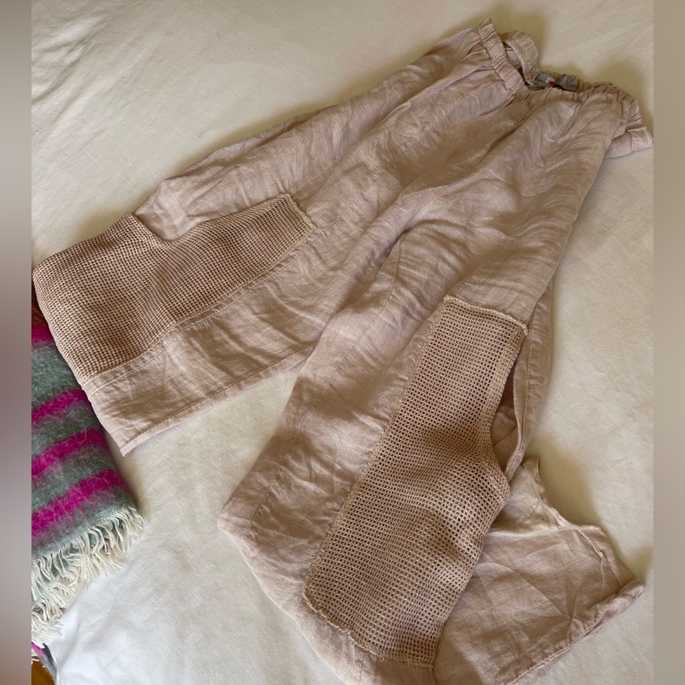 Linen women’s pants. One size fits all. Blush. 100% linen